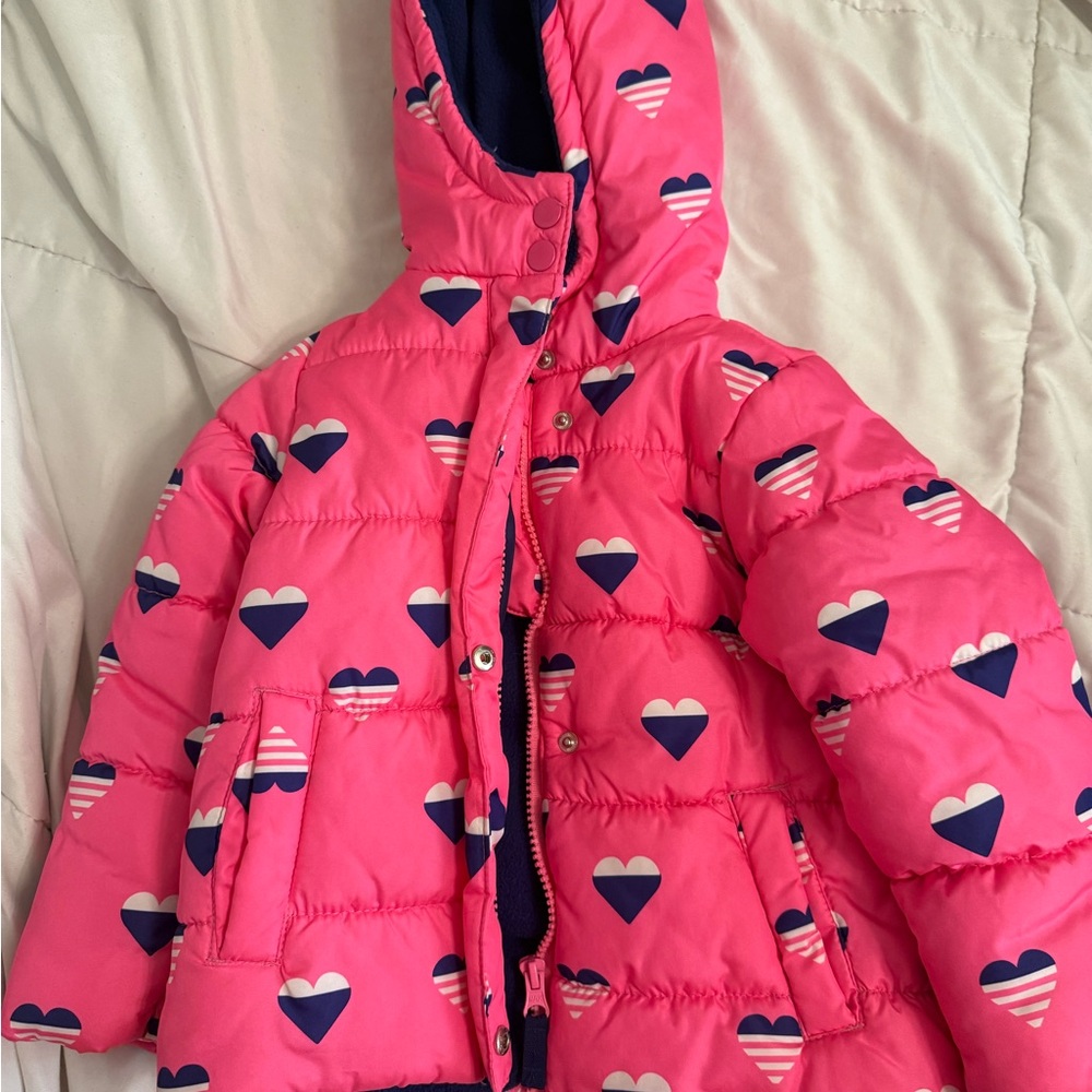 Carter's Pink Heart Puffer Jacket